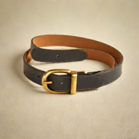 Boden Leather Belt with Antique Brass Buckle