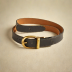 Boden Leather Belt with Antique Brass Buckle