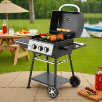 Camping Gas Grill with Side Burner