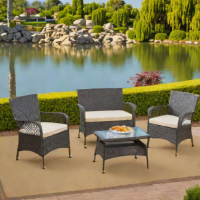 Christopher Knight Home Four-Piece Wicker Patio Set