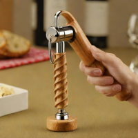 Corkscrew by Winelovers - Wooden Handle & Stainless Steel Spiral
