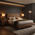 Dark Walnut Oak Platform Bed