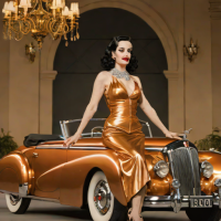 Dita Von Teese and the Copper Coupe