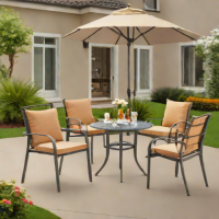 Devoko Patio Furniture Set 4-Piece Metal Bistro Set