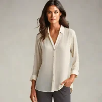 Eileen Fisher Washable Silk Georgette Shirt