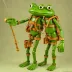 Frog diver - hand carved marionette from linden wood