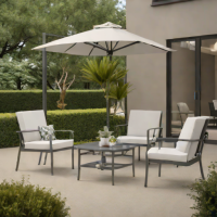 Flash Furniture Contemporary Metal Patio Set