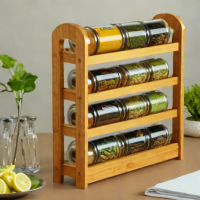 Home-Organizing 5-Tier Bamboo Spice Rack