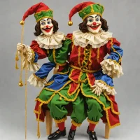 Jester Hand Carved Marionette (M Size)