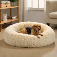 Joytale Calming Shag Faux Fur Dog Bed