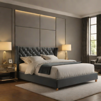 King Koil Upholstered Velvet Platform Bed