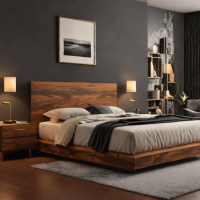 King Koil Walnut Platform Bed