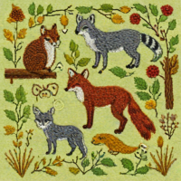 Kreinik Thread Embroidery Kit - Woodland Creatures