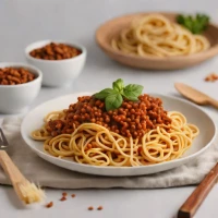 Lentil Bolognese over Spaghetti