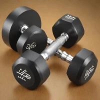 Life Fitness Round Rubber Dumbbells