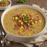 Linsensuppe mit Speck