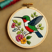 Little Birdie Embroidery - Hummingbird Kit