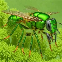 Metallic Sweat Bee (Augochlorella aurata)