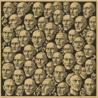 M. C. Escher, Eight Heads