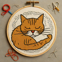 Mr. Cup Embroidery - Cat Nap Embroidery Kit