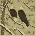 Ohara Koson, Eagle on a Snow Covered Pine Branch