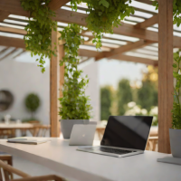Pergola with Integrated Planters
