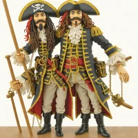 Pirate Captain Morgan Wooden Hand Carved Marionette