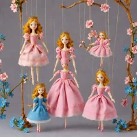 Pink Princess and Forget-Me-Not Marionettes