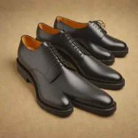 Prada Monolith Brushed Leather Lace-Up Shoes
