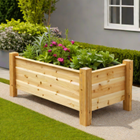Pine Wood Raised Garden Bed - Amazon Basics