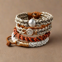 QTIMI Women's Adjustable Braided Rope Bracelet Set