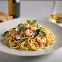 Seafood Linguine with White Wine Sauce