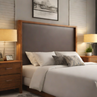 Solid Wood Headboard Accent Bed