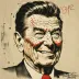 Steadman caricature of Ronald Reagan – Ralph Steadman