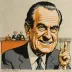 Scarfe caricature of Richard Nixon – Gerald Scarfe