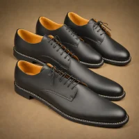 Solovair Black Greasy 3 Eye Gibson Shoe