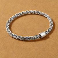 Sterling Forever Adjustable Braided Rope Bracelet