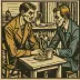 Two Men at a Table (Erich Heckel, 1913)