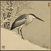 Takahashi Shotei – Heron in Snow (1924)