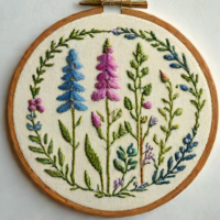 The Cozy Blue - Foxglove Embroidery Kit