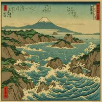 Utagawa Hiroshige, The Sea at Satta in Suruga Province