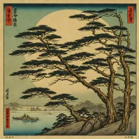 Utagawa Hiroshige, Moon Pine, Ueno