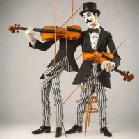 Violin Player performance marionette