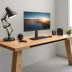 Wooden Monitor Stand with Cable Tray