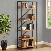 Walker Edison Modern Industrial Bookcase