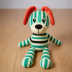 ZippyPaws Zany Stripes No Stuffing Squeaky Plush Dog Toy